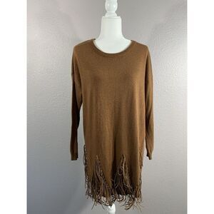 Active USA Women's Faux Suede‎ Fringe Sweater Dress Cowboy Festival Costume M